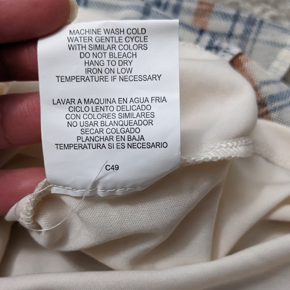 AUW sheer lined cream and rust plaid fit and flare midi dress - Picture 8 of 16